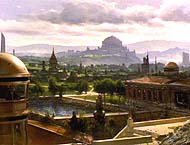 Hauptstadt von Bajor, im Hintergrund das Gebäude der Vedek-Versammlung